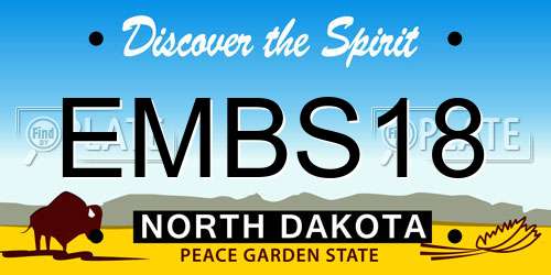 EMBS18 North Dakota License Plate