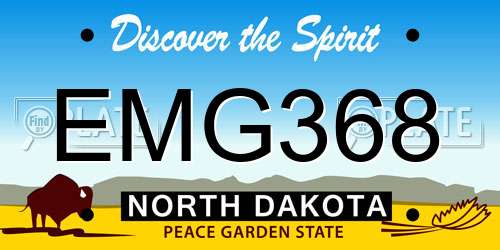 EMG368 North Dakota License Plate