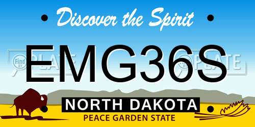 EMG36S North Dakota License Plate