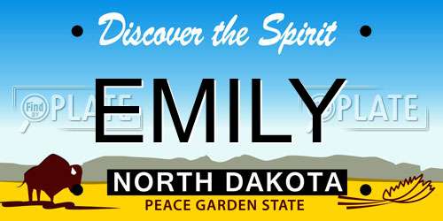 EMILY North Dakota License Plate