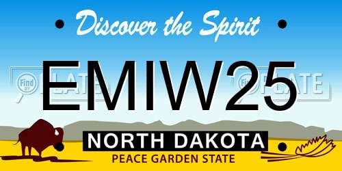 EMIW25 North Dakota License Plate