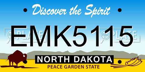 EMK5115 North Dakota License Plate