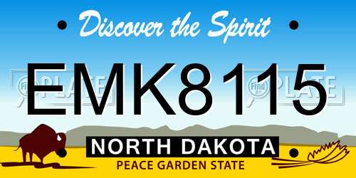 EMK8115 North Dakota License Plate