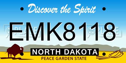 EMK8118 North Dakota License Plate