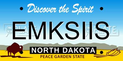 EMKSIIS North Dakota License Plate