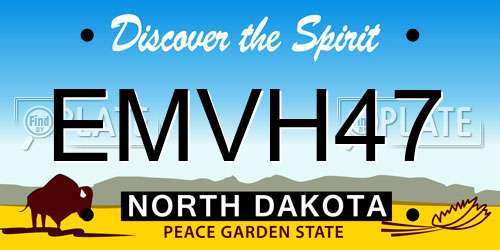 EMVH47 North Dakota License Plate
