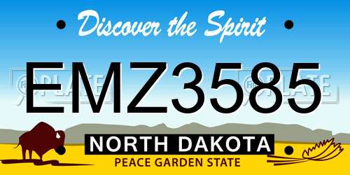 EMZ3585 North Dakota License Plate