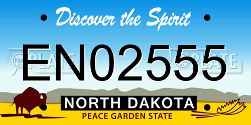 EN02555 North Dakota License Plate