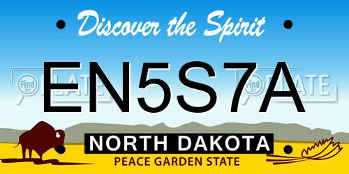 EN5S7A North Dakota License Plate