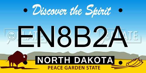 EN8B2A North Dakota License Plate