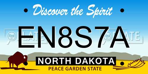 EN8S7A North Dakota License Plate