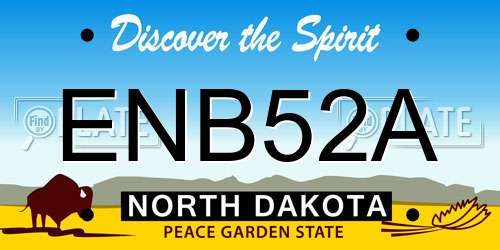 ENB52A North Dakota License Plate