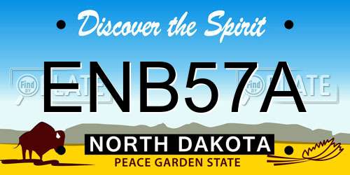 ENB57A North Dakota License Plate