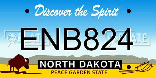 ENB824 North Dakota License Plate