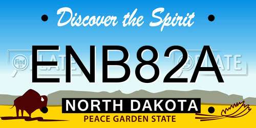 ENB82A North Dakota License Plate