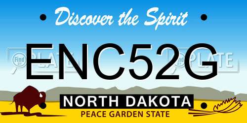 ENC52G North Dakota License Plate