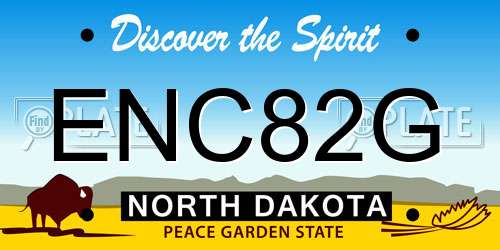 ENC82G North Dakota License Plate