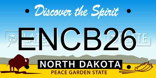 ENCB26 North Dakota License Plate