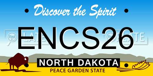 ENCS26 North Dakota License Plate
