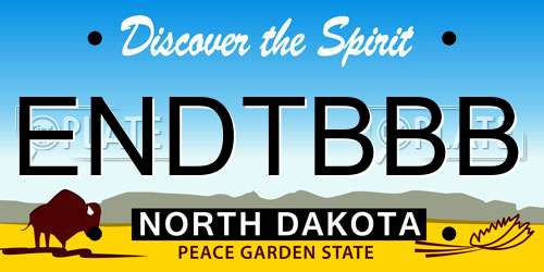 ENDTBBB North Dakota License Plate