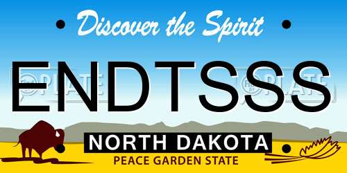 ENDTSSS North Dakota License Plate