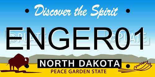 ENGER01 North Dakota License Plate