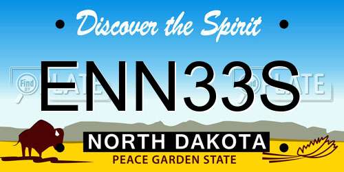 ENN33S North Dakota License Plate