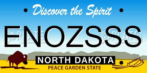 ENOZSSS North Dakota License Plate