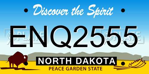 ENQ2555 North Dakota License Plate