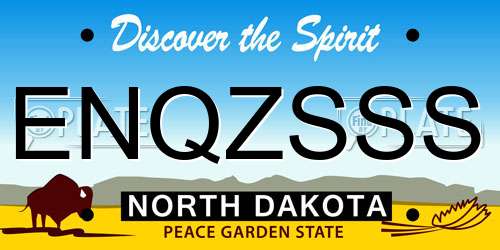 ENQZSSS North Dakota License Plate