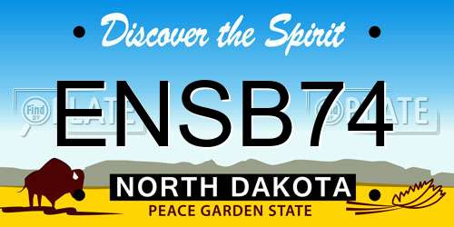 ENSB74 North Dakota License Plate