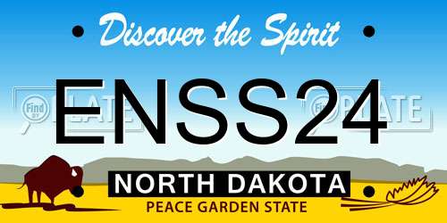 ENSS24 North Dakota License Plate