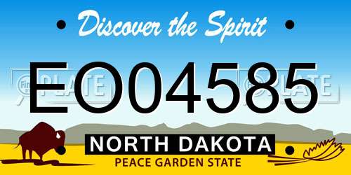 EO04585 North Dakota License Plate