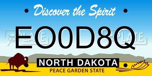 EO0D8Q North Dakota License Plate