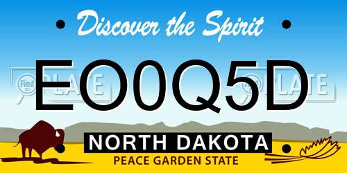 EO0Q5D North Dakota License Plate