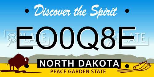 EO0Q8E North Dakota License Plate