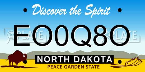 EO0Q8O North Dakota License Plate