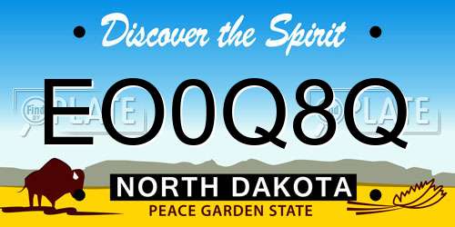 EO0Q8Q North Dakota License Plate