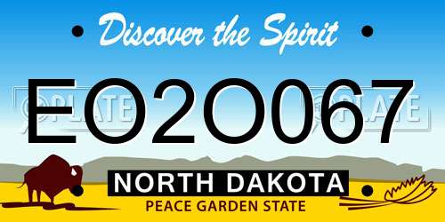 EO2O067 North Dakota License Plate