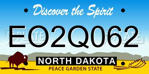EO2Q062 North Dakota License Plate