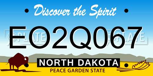 EO2Q067 North Dakota License Plate