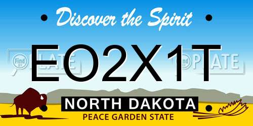 EO2X1T North Dakota License Plate