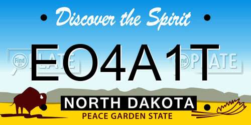 EO4A1T North Dakota License Plate