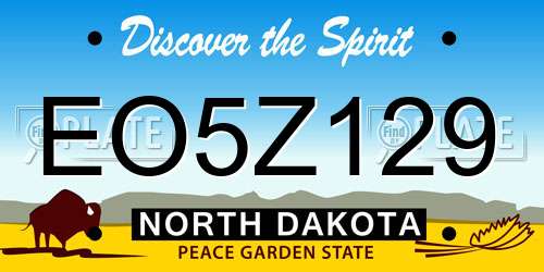 EO5Z129 North Dakota License Plate