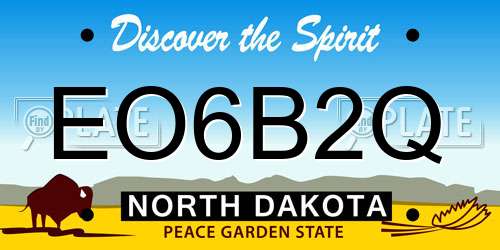 EO6B2Q North Dakota License Plate