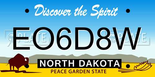 EO6D8W North Dakota License Plate