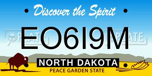 EO6I9M North Dakota License Plate