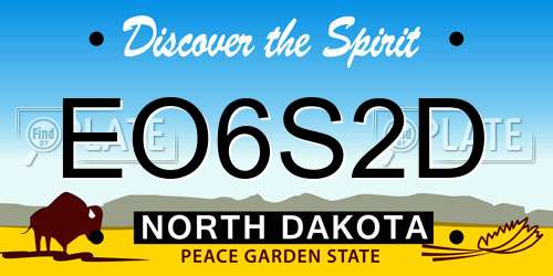 EO6S2D North Dakota License Plate