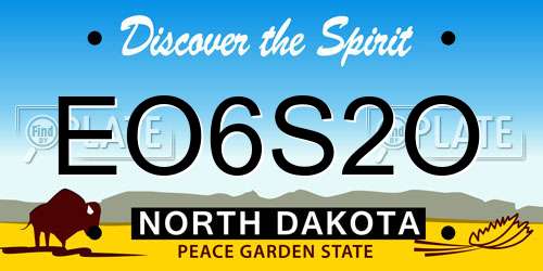 EO6S2O North Dakota License Plate