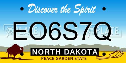 EO6S7Q North Dakota License Plate
